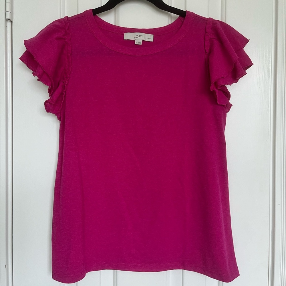 Loft tiered ruffle sleeve top